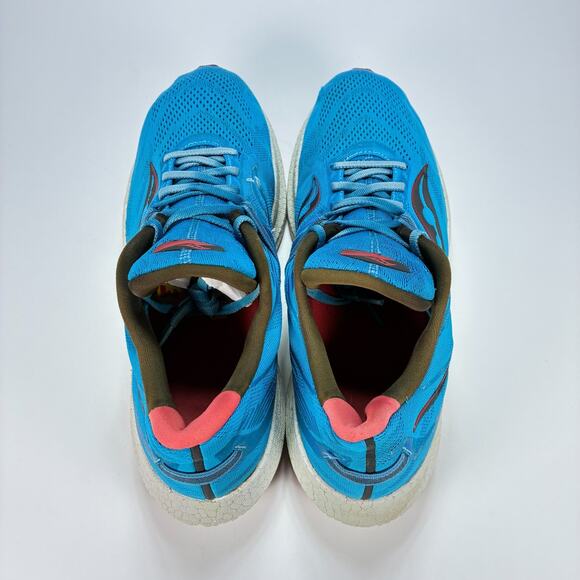 Saucony Triumph 20 Bright Blue Red Lace Up Running Shoes S20759-31 Men’s Sz 11.5 - Picture 6 of 11